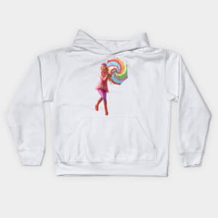 Umbrella Girl Kids Hoodie